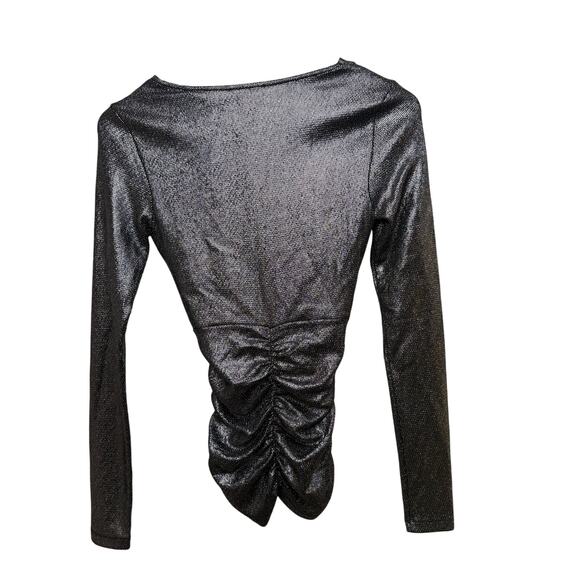 Isabel Marant Étoile Buffy Plunge Neck Metallic Top - Picture 10 of 11